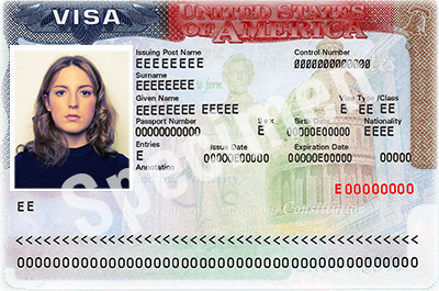 Как выглядит виза в США?